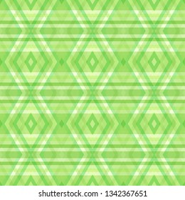 Abstract kelly green seamless background with geometric ornament. Simple vector graphic pattern