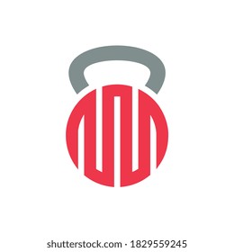 Abstraktes Kettlebell-Logo-Design einzeln auf weißem Hintergrund