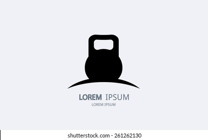 Abstract kettlebell logo. Vector logotype design.