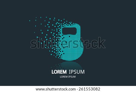 Abstract kettlebell logo. Vector logotype design.
