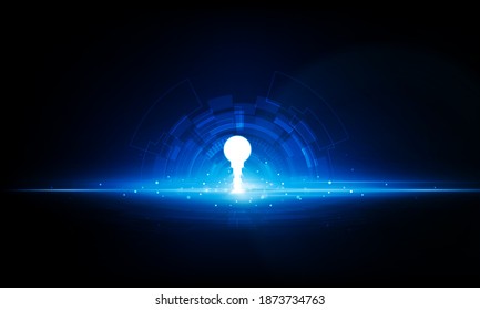 Abstract Key Door open Light technology background Hitech communication concept innovation background vector design. 