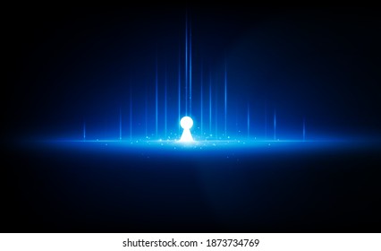 Resumen del fondo de la tecnología de apertura de puertas clave de luz de fondo de la comunicación Hitech concepto de innovación de fondo de diseño vectorial. 