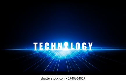 Abstract Key Door open Light out technology background Hitech communication concept innovation background,  vector design