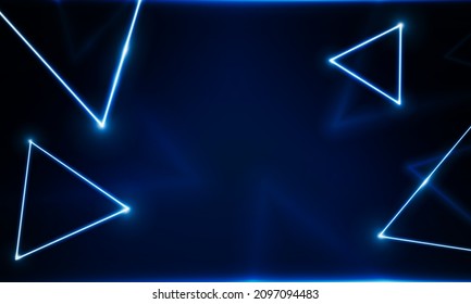 Abstract Key Door open Light out technology and with neon triangles. Hitech communication concept innovation background,  vector design