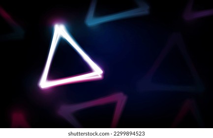 Abstract Key Door open Light out technology and with neon triangles. Hitech communication concept innovation background,  vector design