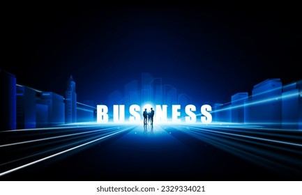 Resumen Entrada de la puerta de la llave abierta Luz de fondo de negocios Hikech concepto de comunicación fondo de innovación, diseño vectorial