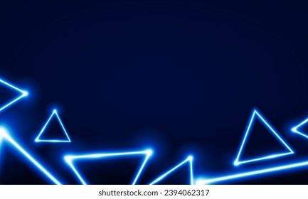 Abstract Key Door open Light out technology and with neon triangles. Hitech communication concept innovation background,  vector design