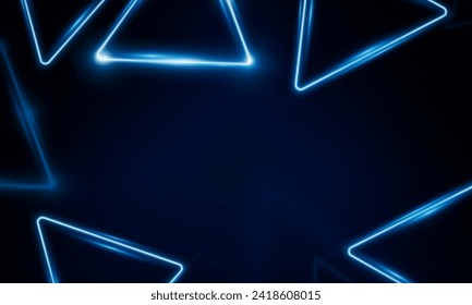 Abstract Key Door open Light out technology and with neon triangles. Hitech communication concept innovation background,  vector design