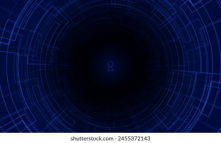 Abstract Key Door open Light aconcept machine deep learning futuristic digital for future on dark blue Hitech communication concept innovation background,  vector design