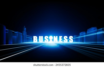 Abstract Key Door open Light out business background Hitech communication concept innovation background, vector design