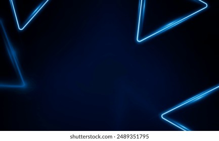 Abstract Key Door open Light out technology and with neon triangles. Hitech communication concept innovation background,  vector design