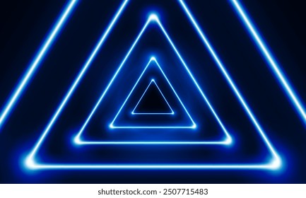 Abstract Key Door open Light out technology and with neon triangles. Hitech communication concept innovation background,  vector design