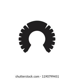 abstract key hole cog wheel shape logo vector