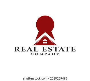 abstraktes Schlüssellogos, Logo für Immobilien