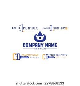  Abstract key house logo design, door key logo, key house, home vector logo design