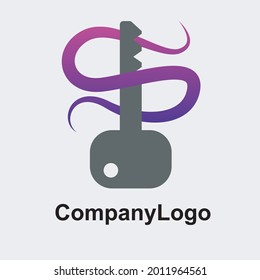 logotipo de clave abstracta con color gradiente