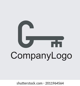 abstract key logo with gradient color