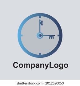 abstract key logo with gradient color