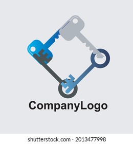 abstract key logo with gradient color