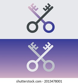 abstract key logo with gradient color