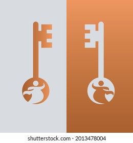 logotipo de clave abstracta con color gradiente