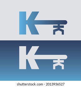abstract key logo with gradient color
