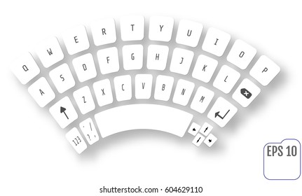 Abstract keyboard for smartphone or tablet PC with alphabet buttons. Vector modern keyboard