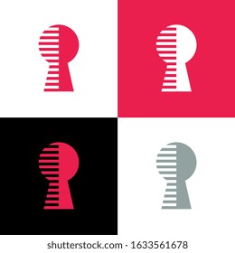 Abstract keyhole logo concept, digital secure icon design, lock symbol