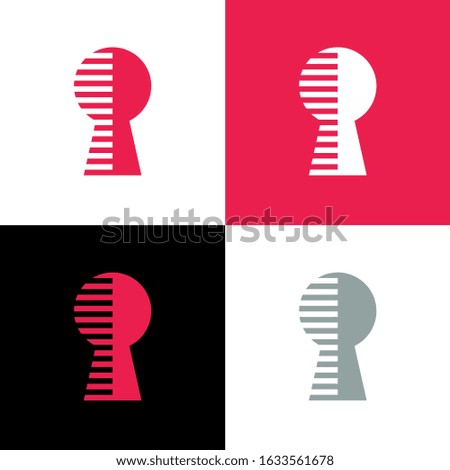 Abstract keyhole logo concept, digital secure icon design, lock symbol