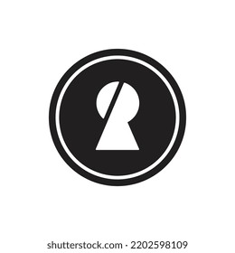 Abstract keyhole logo icon vector. lock icon sign
