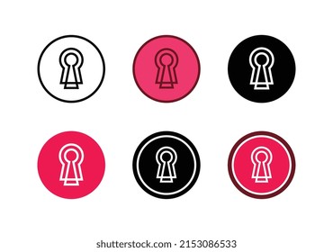 Abstract keyhole logo set, lock icon design, circle shape icon - Vector