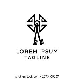 Abstrakte Schlüssel Logo-Design-Template-Vektorillustration