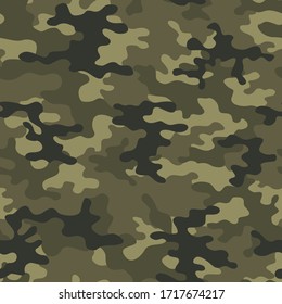 
Abstract Khaki camouflage seamless pattern on textile. Forest vector background. Ornament.