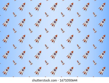 Abstract kid science pattern science pattern with spacecraft design vector background. Concept via spacecraft icon suitable for background, wallpaper, website and room kids.