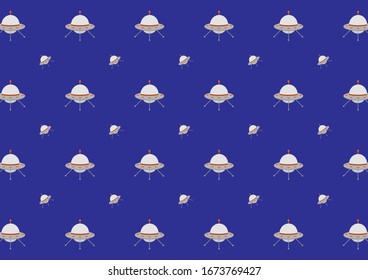 Abstract kid science pattern science pattern with spacecraft design vector background. Concept via spacecraft icon suitable for background, wallpaper, website and room kids.