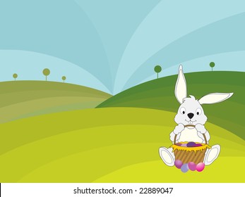 abstract kiddish background with with bunny cartoon and place for text