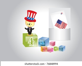 abstract kiddish concept background for 4th july, vector wallpaper