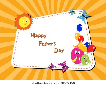 abstract kiddish concept happy father's day card