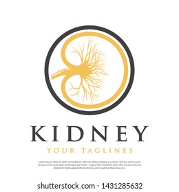 abstract kidney shape vector logo
