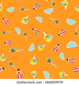 Abstract Kids seamless pattern background with balloon. Vector Illustration EPS10