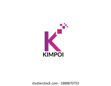 Abstract kimpoi K letter logo design template