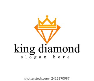abstract king diamond logo design template
