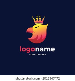 abstract king eagle gradient minimalist logo