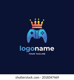 abstract king game gradient minimalist logo
