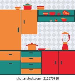 abstract Kitchen background with some special objects