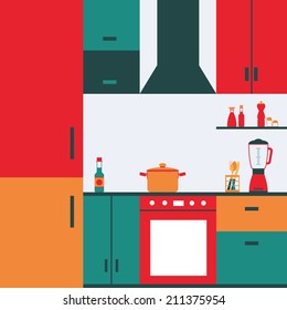 abstract Kitchen background with some special objects