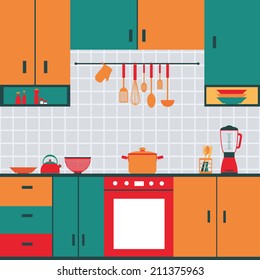 abstract Kitchen background with some special objects