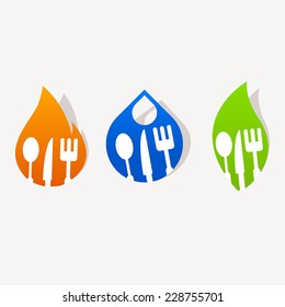 Abstract kitchen sign icon sticker