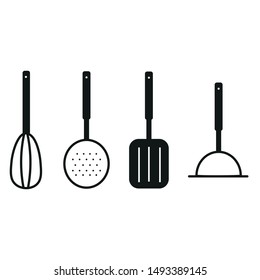 abstract kitchen tools icon, vector illustration isolated on a white background