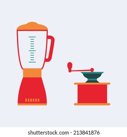 Abstract kitchen tools on a white background